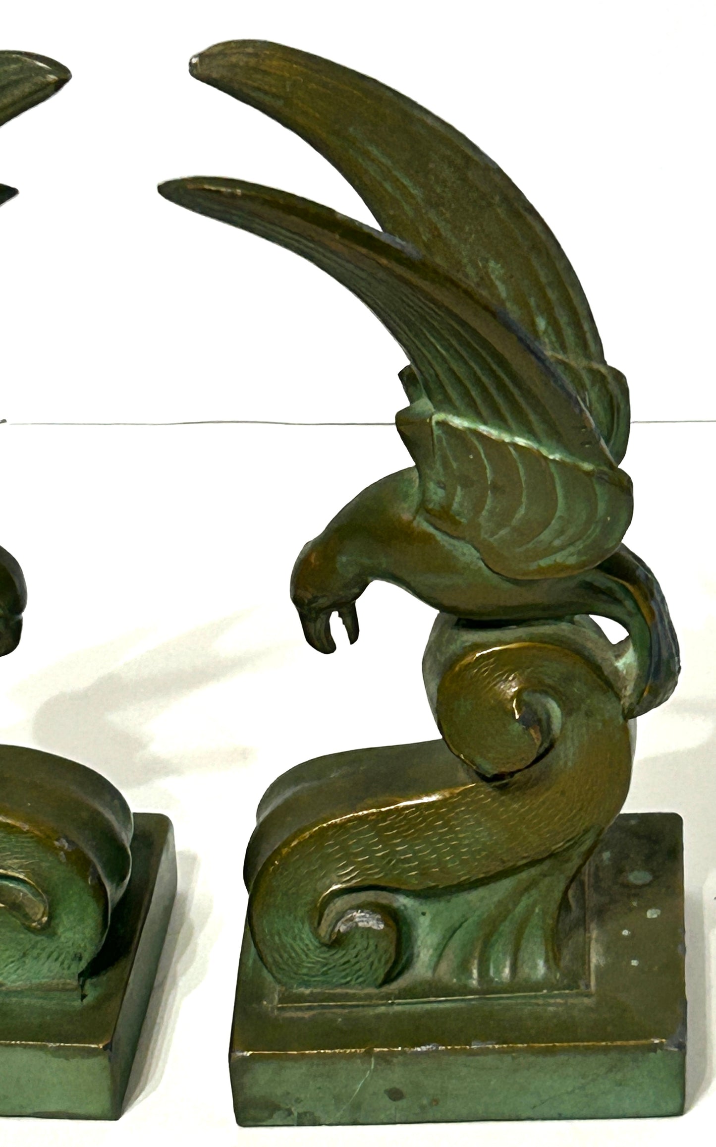 ART DECO METAL BIRDS BOOK ENDS