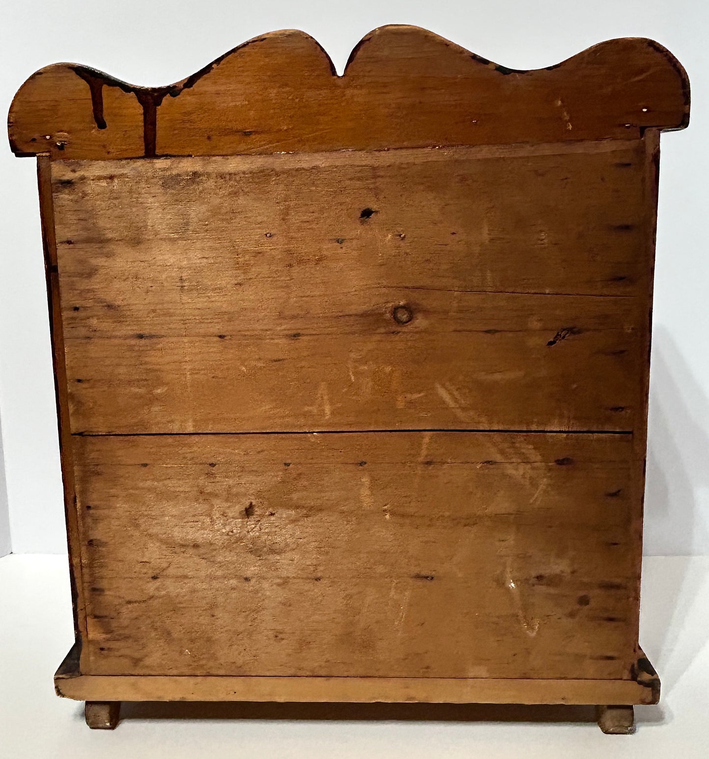 ANTIQUE EARLY SEVEN DRAWER PAINT DECORATED SMALL CABINET