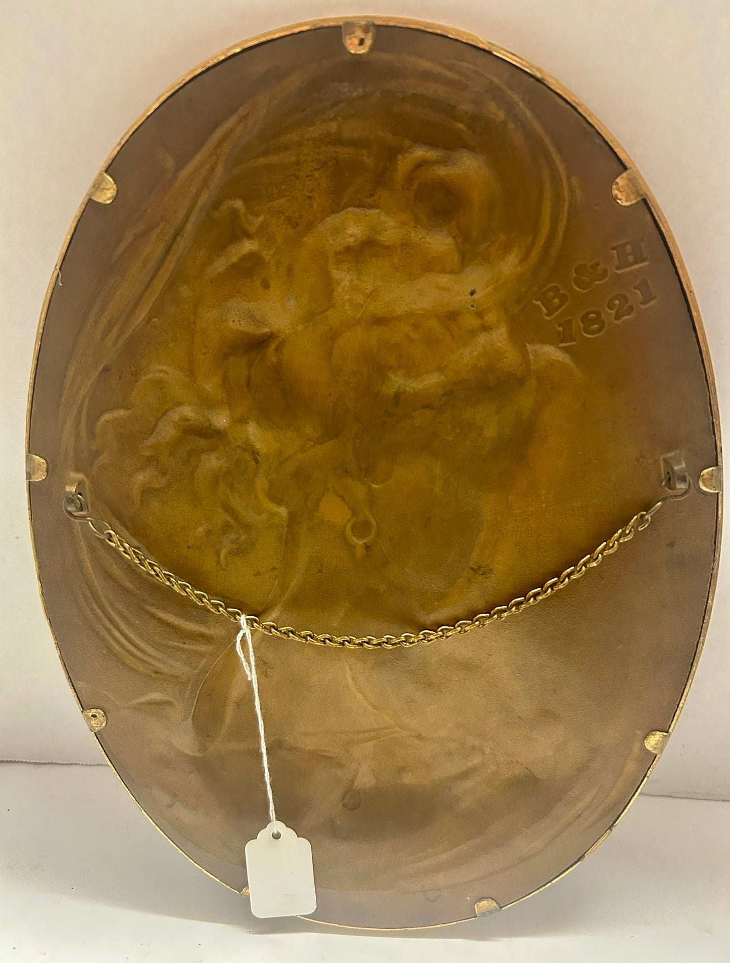 BRADLEY AND HUBBARD CAST IRON PLAQUE OF LADY