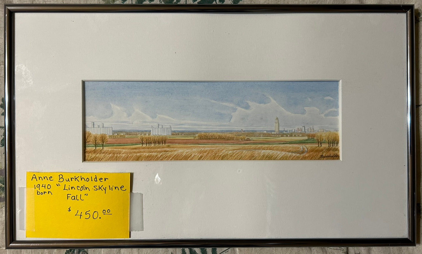 ANNE BURKHOLDER "HORIZON 740" LINCOLN SKYLINE WATERCOLOR