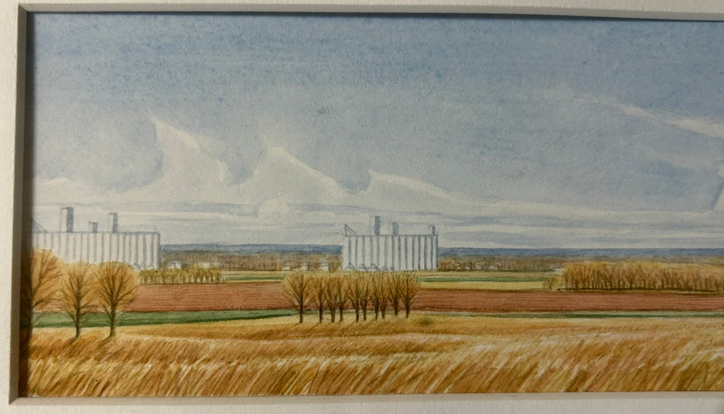 ANNE BURKHOLDER "HORIZON 740" LINCOLN SKYLINE WATERCOLOR