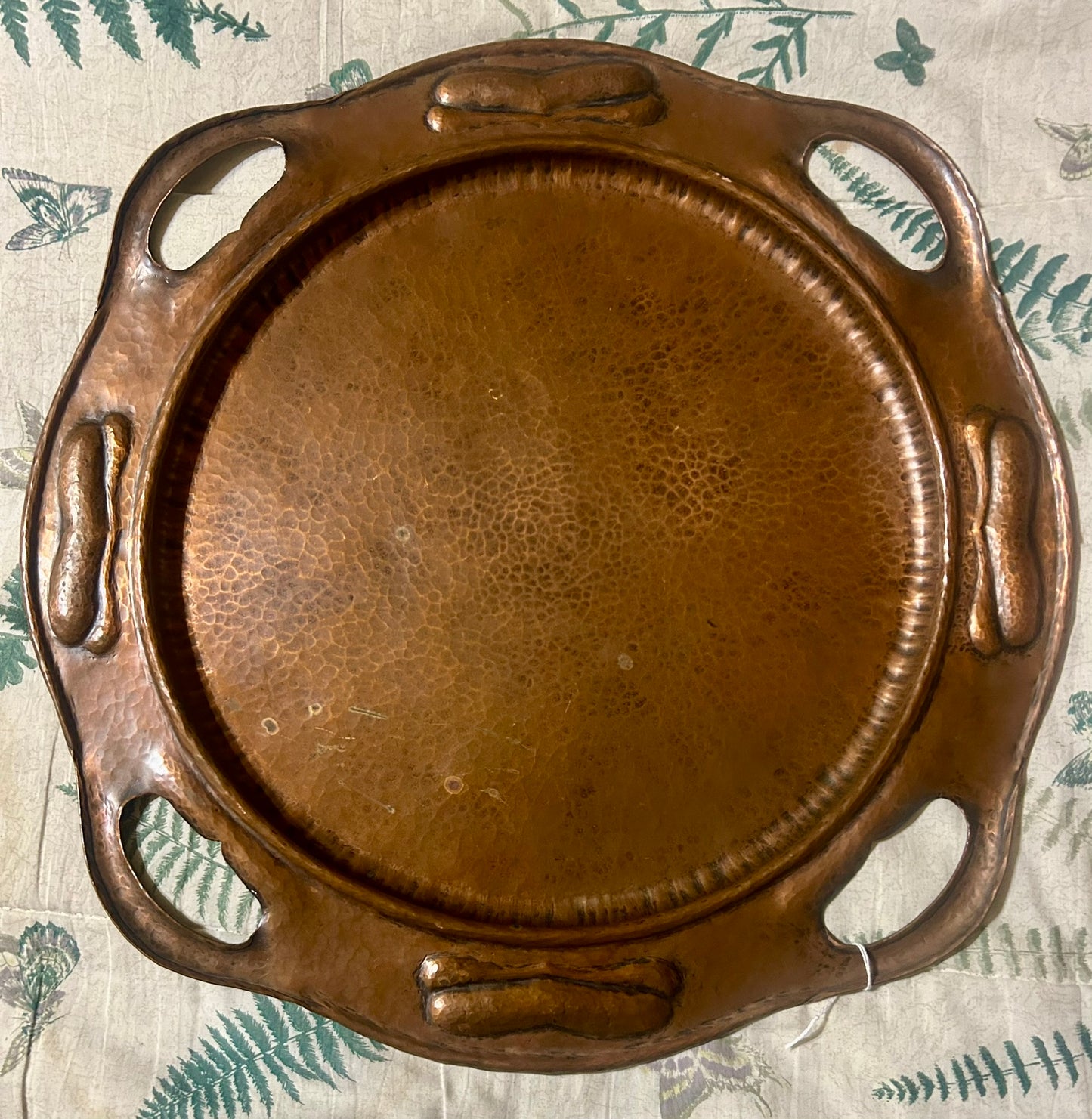 GUSTAV STICKLEY HAND HAMMERED COPPER TRAY WALL PLAQUE