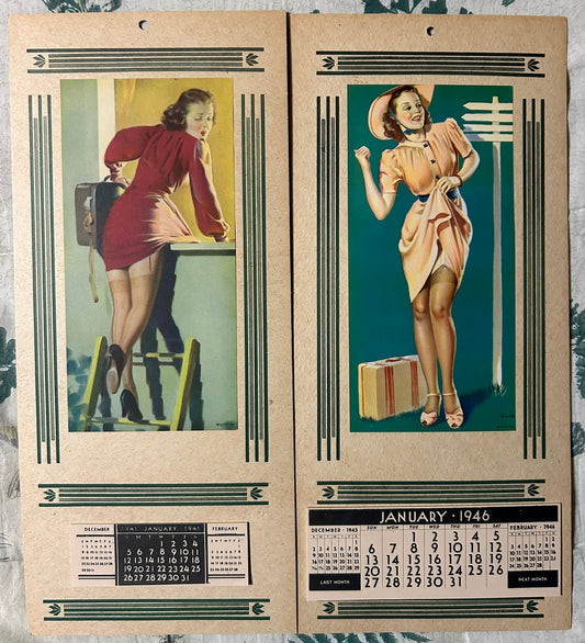 TWO PIN UP CALENDARS 1941 AND 1946 NEVER USED