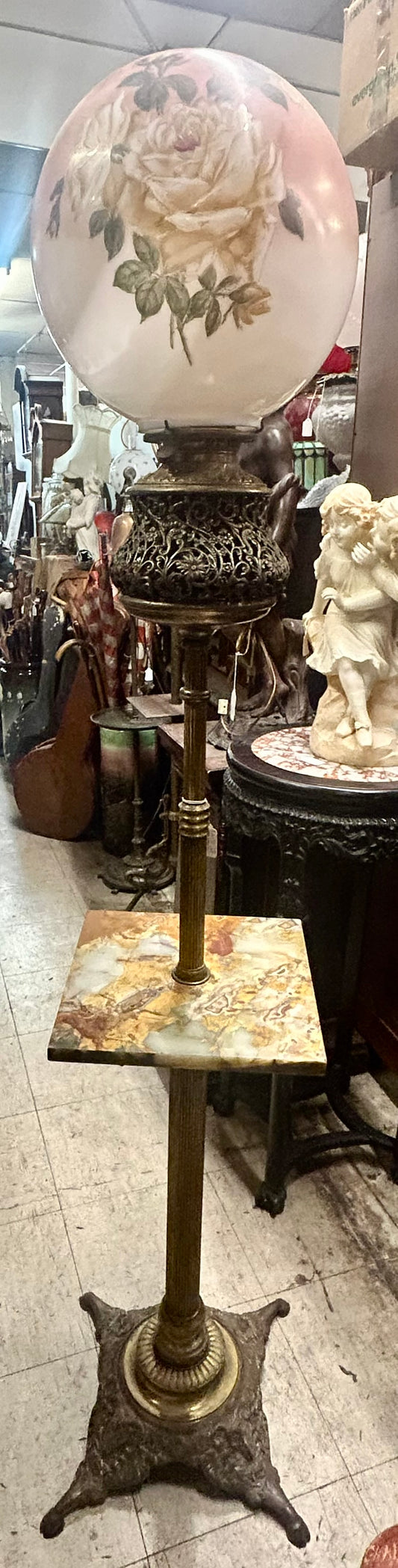 ANTIQUE KEROSENE FLOOR LAMP