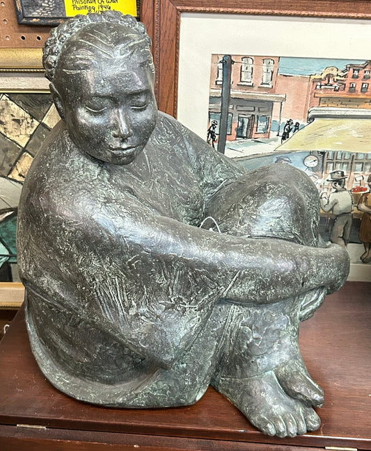 BRONZE ARMANDO AMAYO SCULPTURE OF NUDE WOMAN