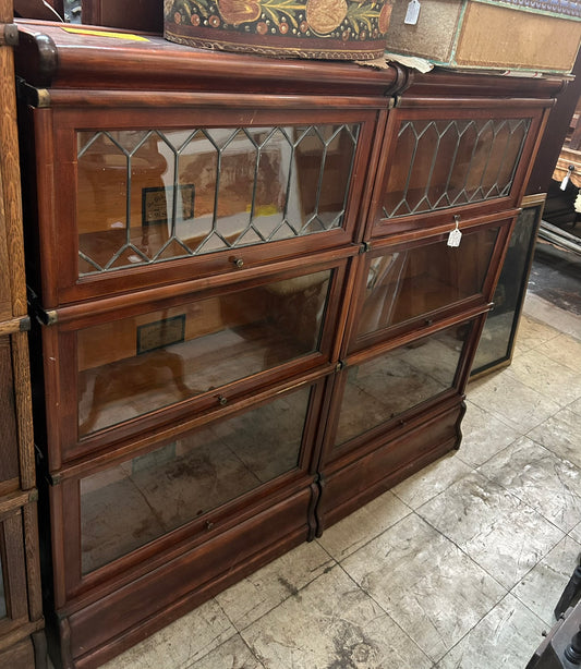 PAIR OF 3/4 SIZE TRIPLE STACK BARRISTER BOOKCASES