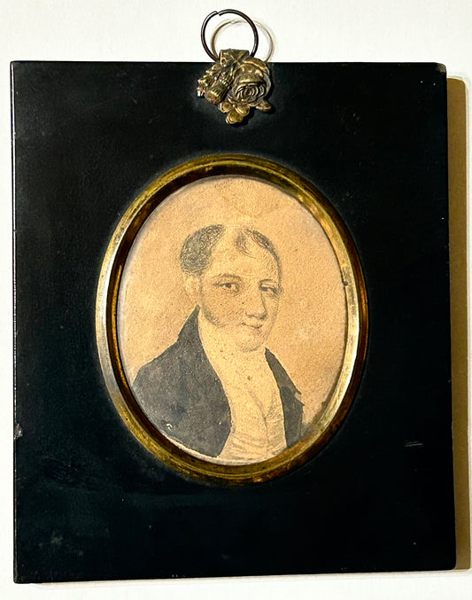 ANTIQUE PORTRAIT MINIATURE PAINTING IDENTIFIED