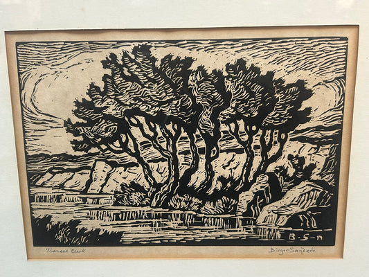 BIRGER SANDZEN WOODBLOCK PRINT "KANSAS CREEK"