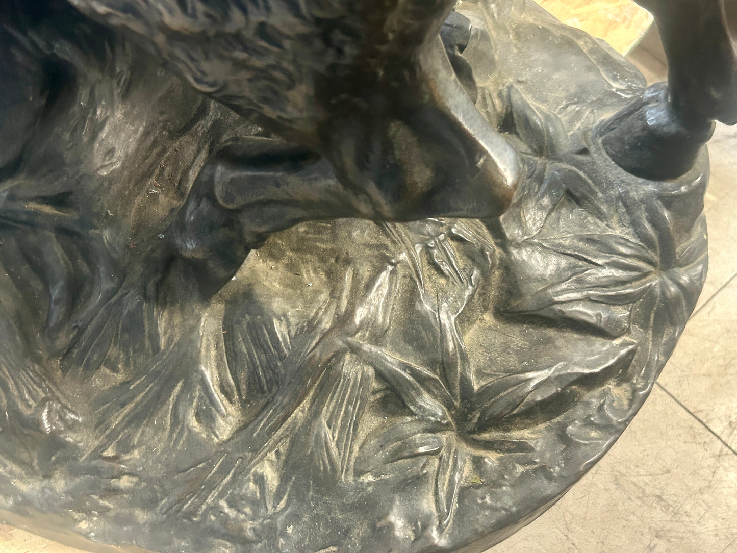 FIGHTING BULLS MONUMENTAL BRONZE JEAN BAPTISTE CLESINGER SCULPTURE.