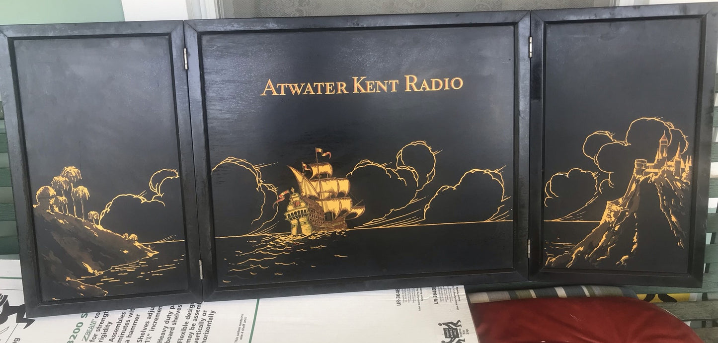 ATWATER KENT RADIO ANTIQUE ADVERTISING SCREEN