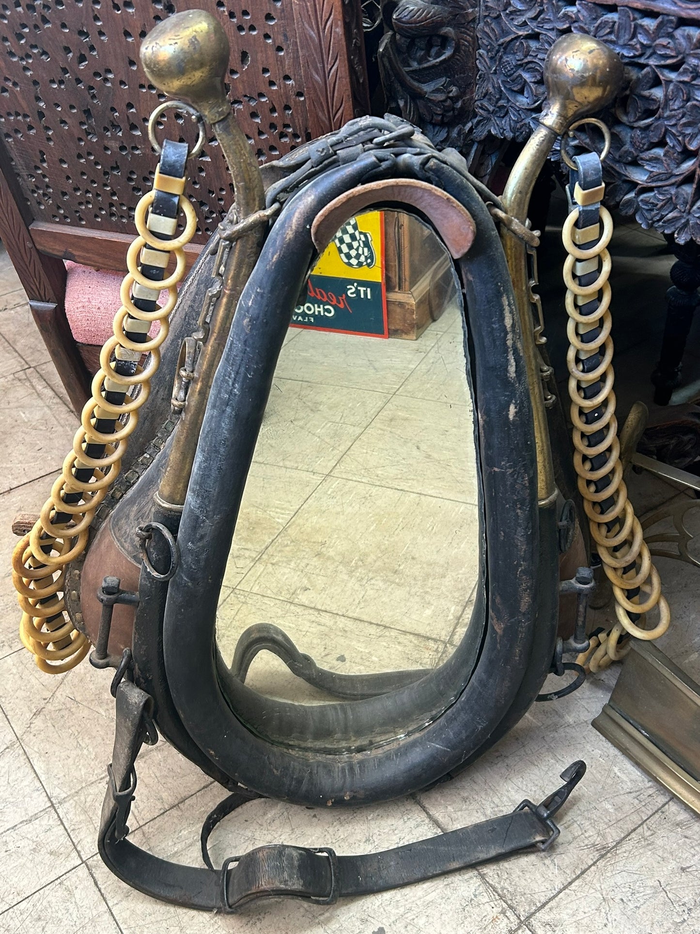 ANTIQUE HORSE COLLAR MIRROR