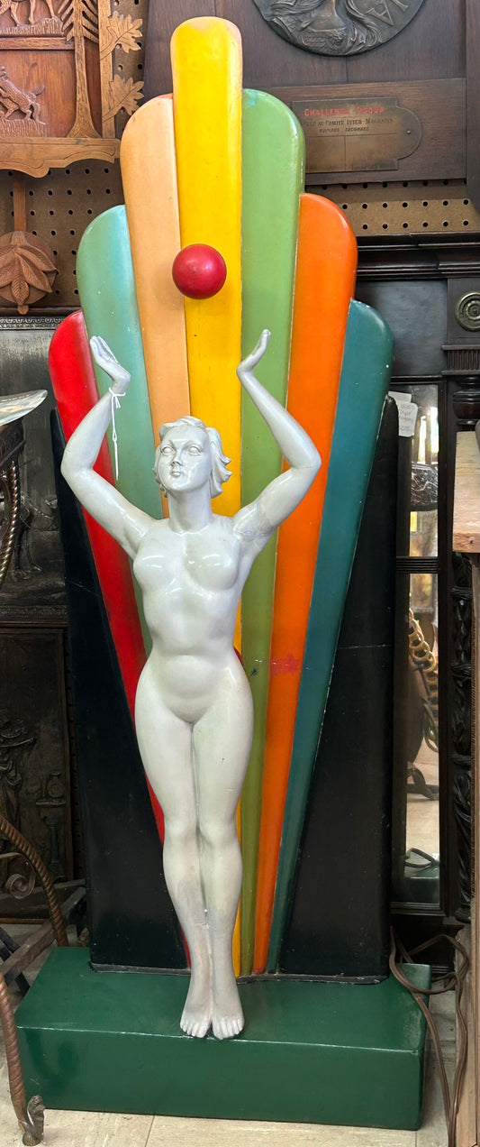 ANTIQUE ART DECO NUDE LADY DISPLAY