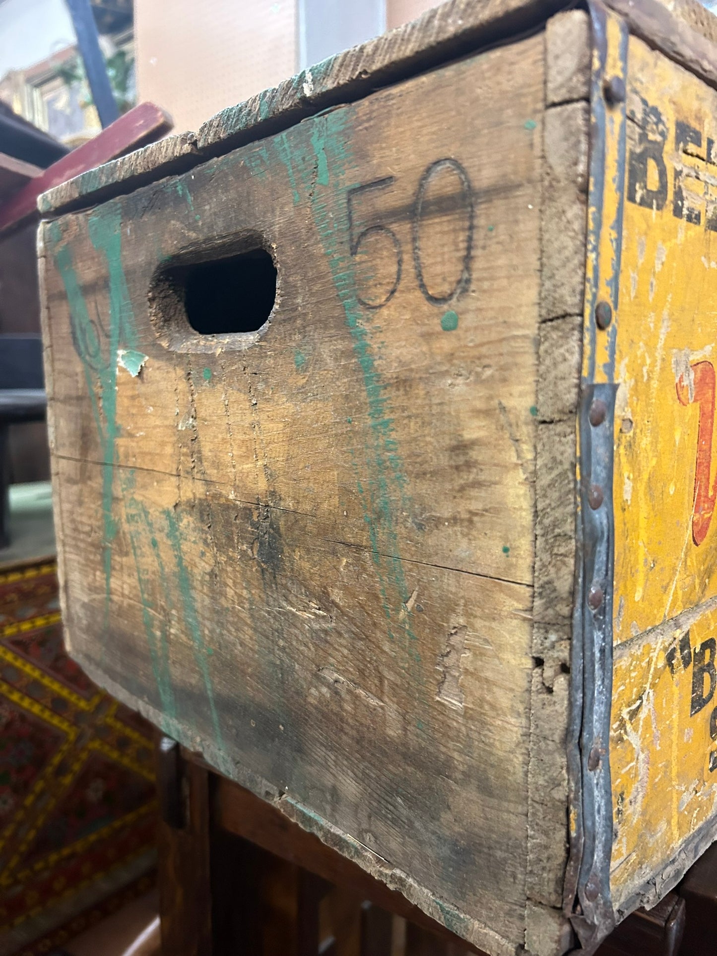 RARE IOWA WESTERN BREU BEER WOODEN CRATE