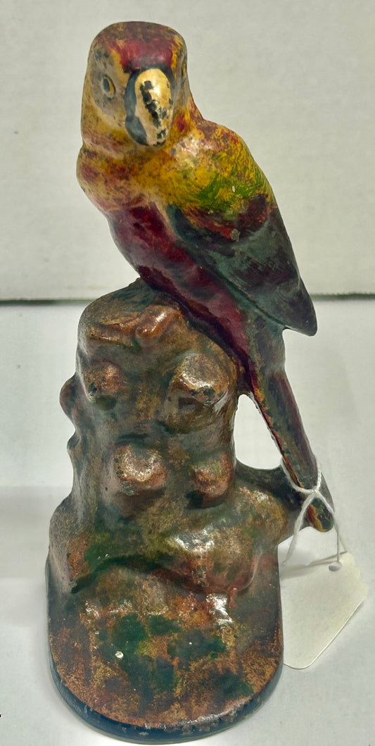ANTIQUE PARROT CAST IRON DOORSTOP