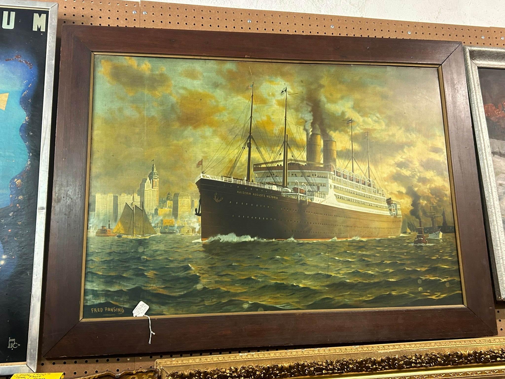 ANTIQUE TIN PASSENGER SHIP LINE ADVERTISING SIGN – Triple A Antiques