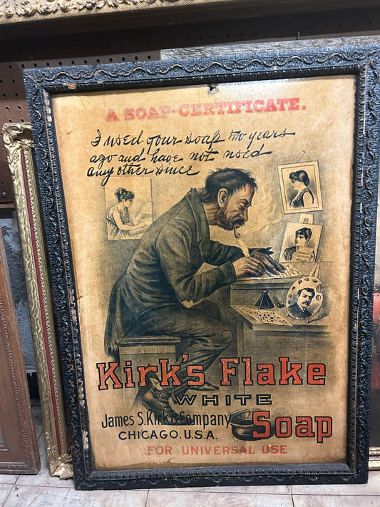 ANTIQUE KIRK'S FLAKE SOAP SIGN