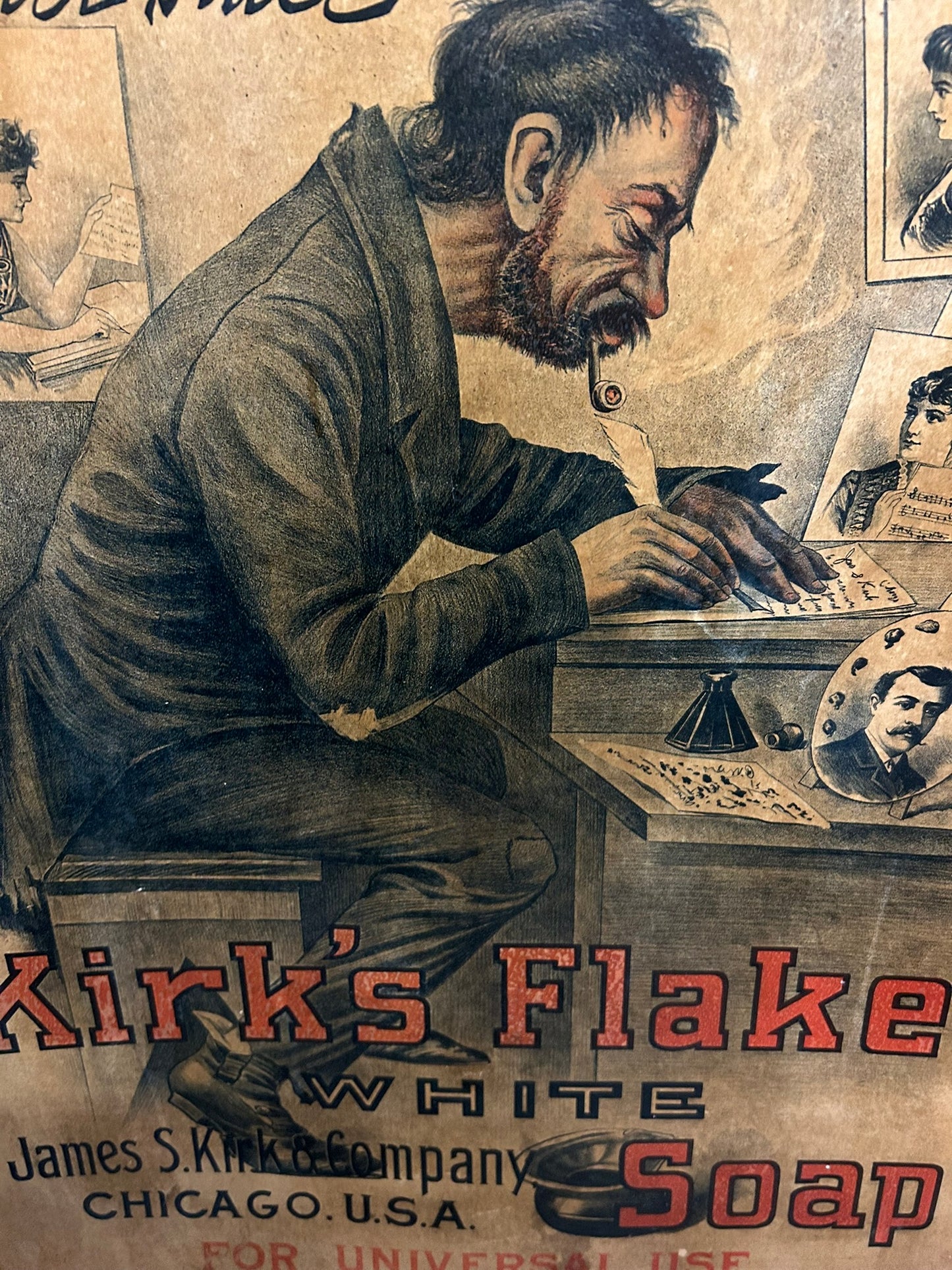 ANTIQUE KIRK'S FLAKE SOAP SIGN