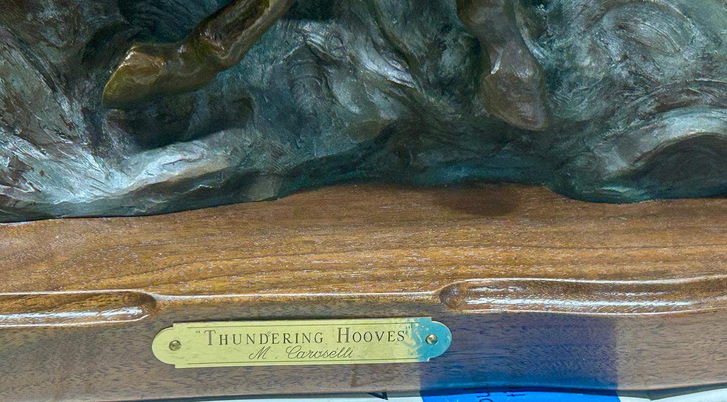 MARIANNE CAROSELLI BRONZE SCULPTURE OF HORSES RUNNING