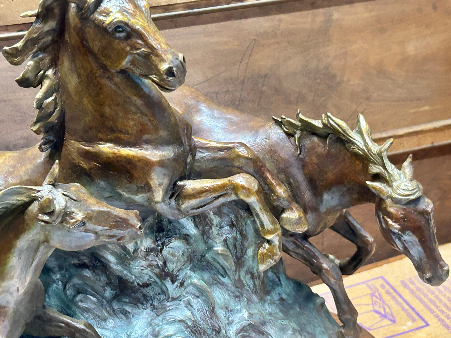 MARIANNE CAROSELLI BRONZE SCULPTURE OF HORSES RUNNING