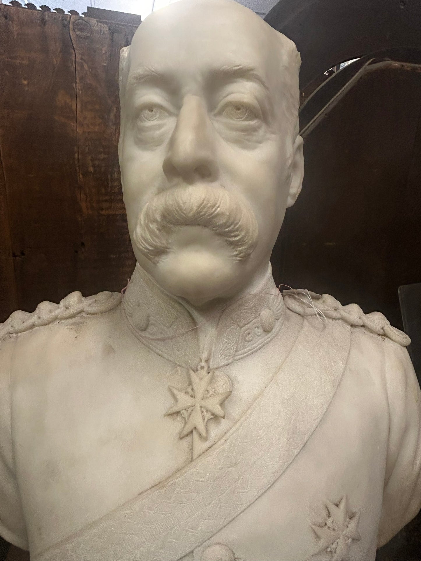 MARBLE BUST BY RUSSIAN ARTIST LEOPOLD BERNARD BERNSTAMM