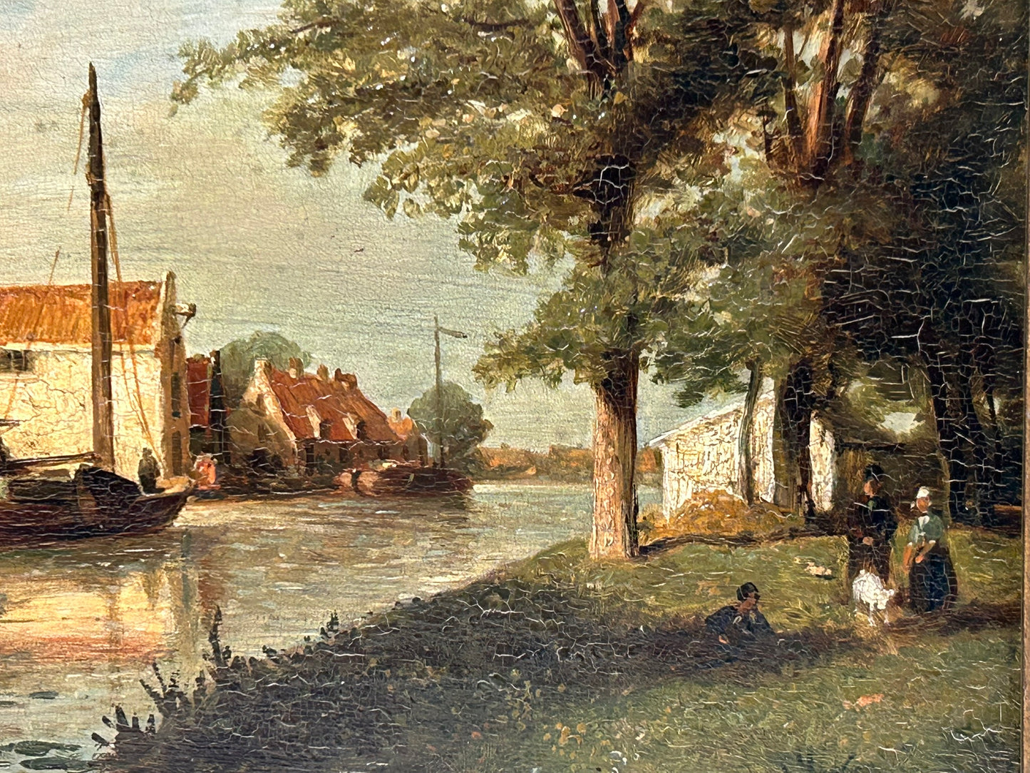JOHAN BARTHOLD JONGKIND 1819-1891 PAINTING CANAL SCENE.  CALL FOR PRICE INFO