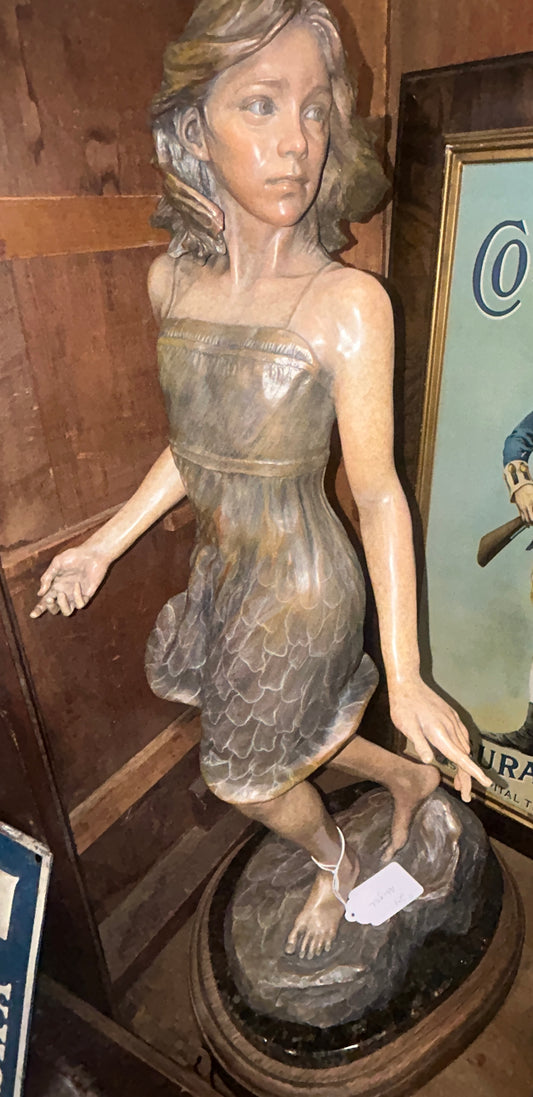 ANGELA MIA DE LA VEGA BRONZE SCULPTURE "PIVOTAL MOMENT" YOUNG GIRL