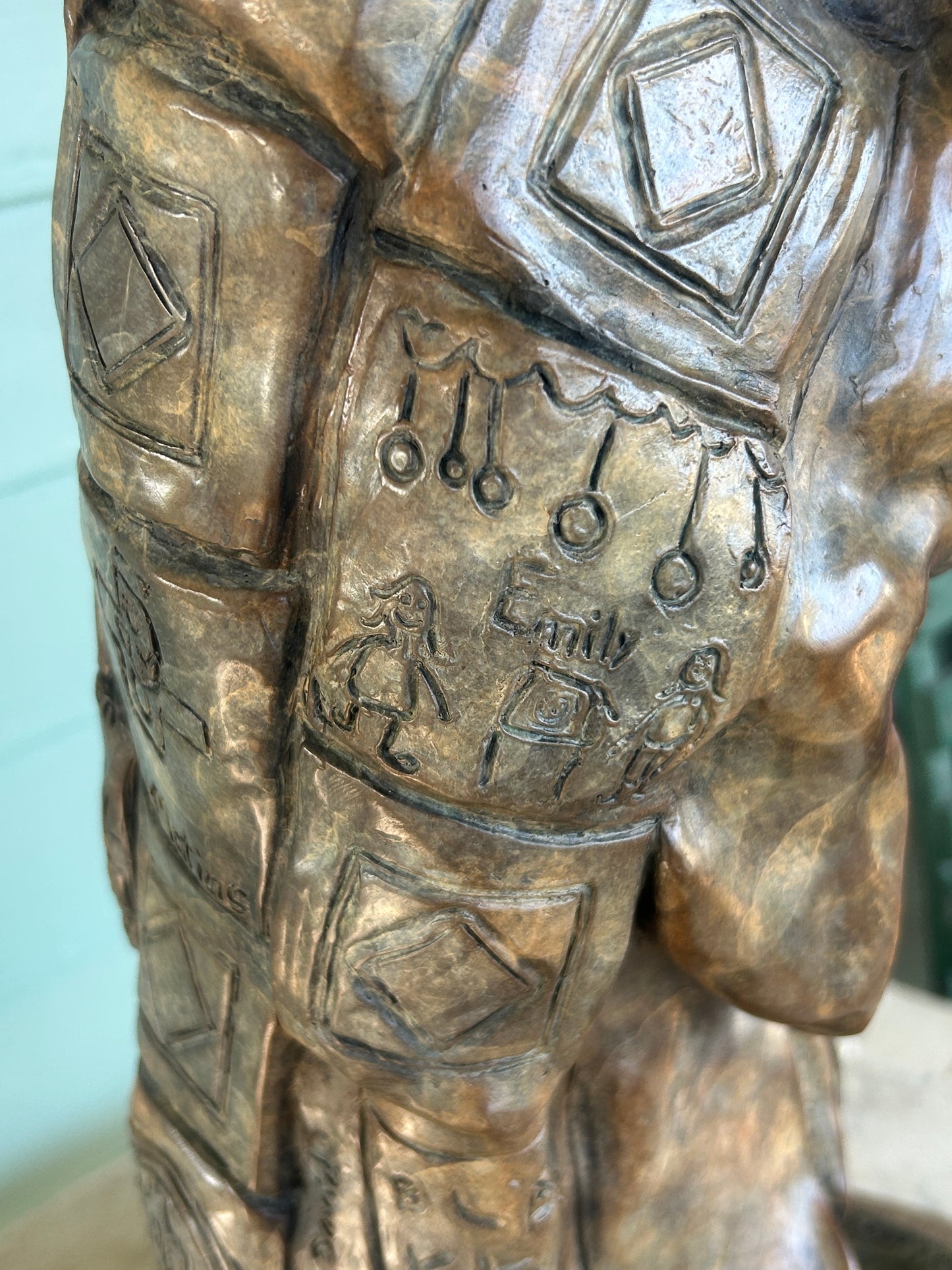 ANGELA MIA DE LA VEGA BRONZE SCULPTURE OF A GIRL "SECURITY BLANKET"