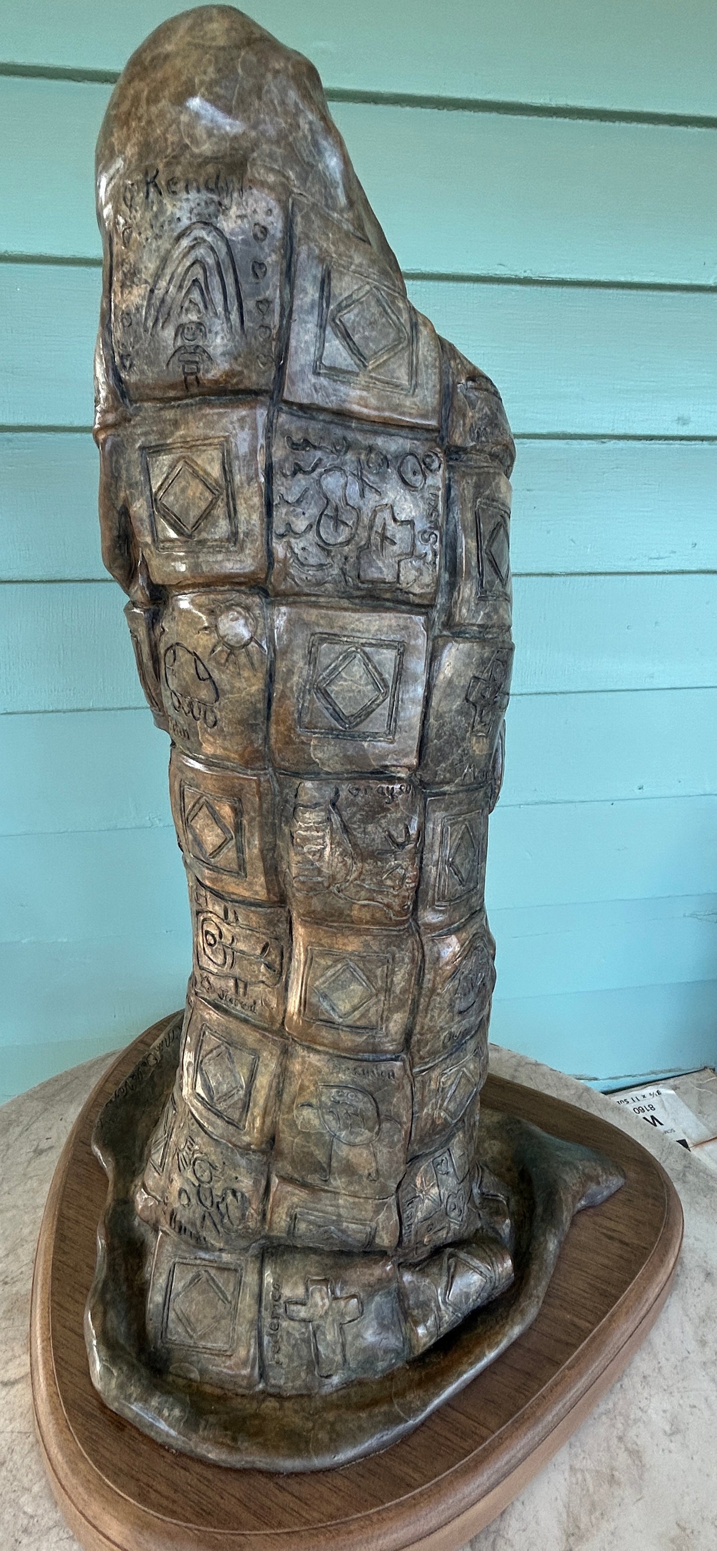 ANGELA MIA DE LA VEGA BRONZE SCULPTURE OF A GIRL "SECURITY BLANKET"