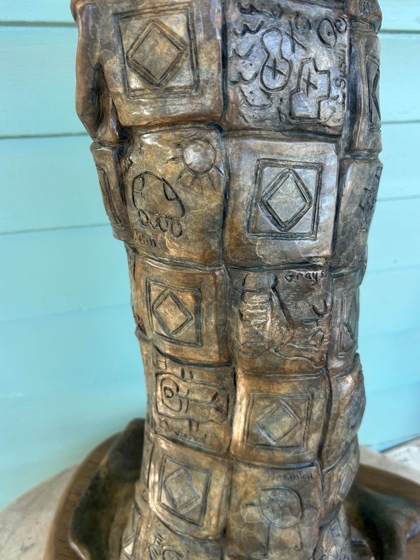 ANGELA MIA DE LA VEGA BRONZE SCULPTURE OF A GIRL "SECURITY BLANKET"