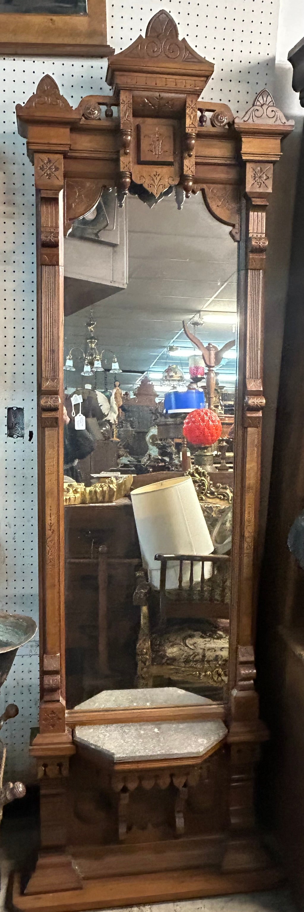 ANTIQUE WALNUT WALL PIER MIRROR