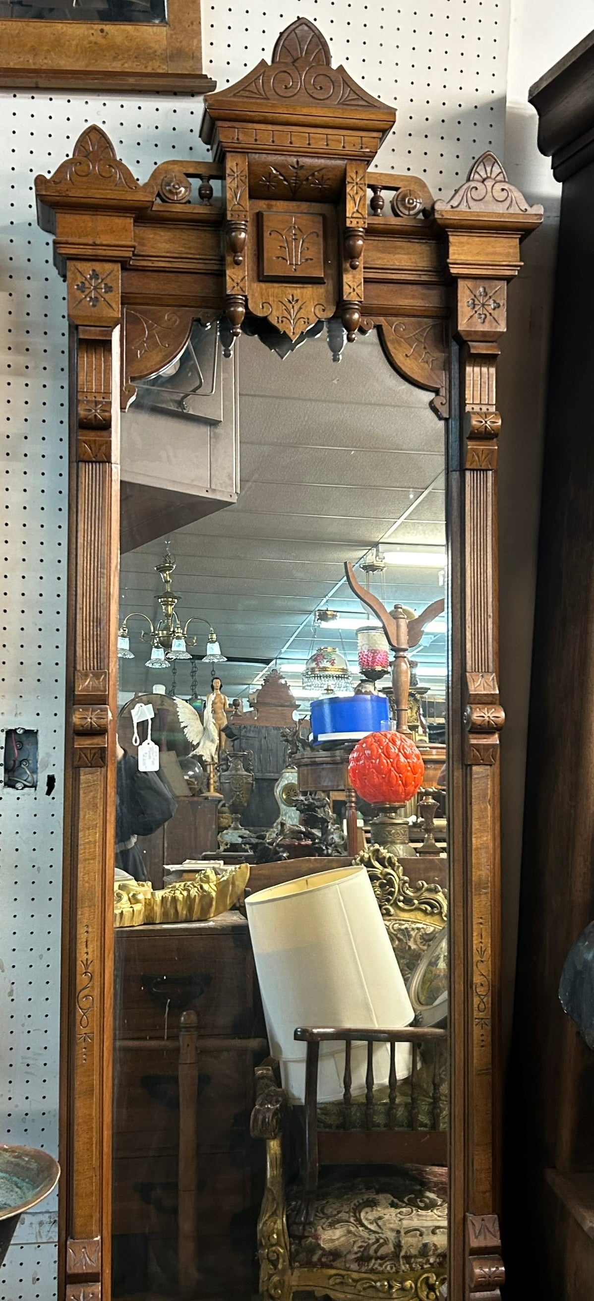 ANTIQUE WALNUT WALL PIER MIRROR