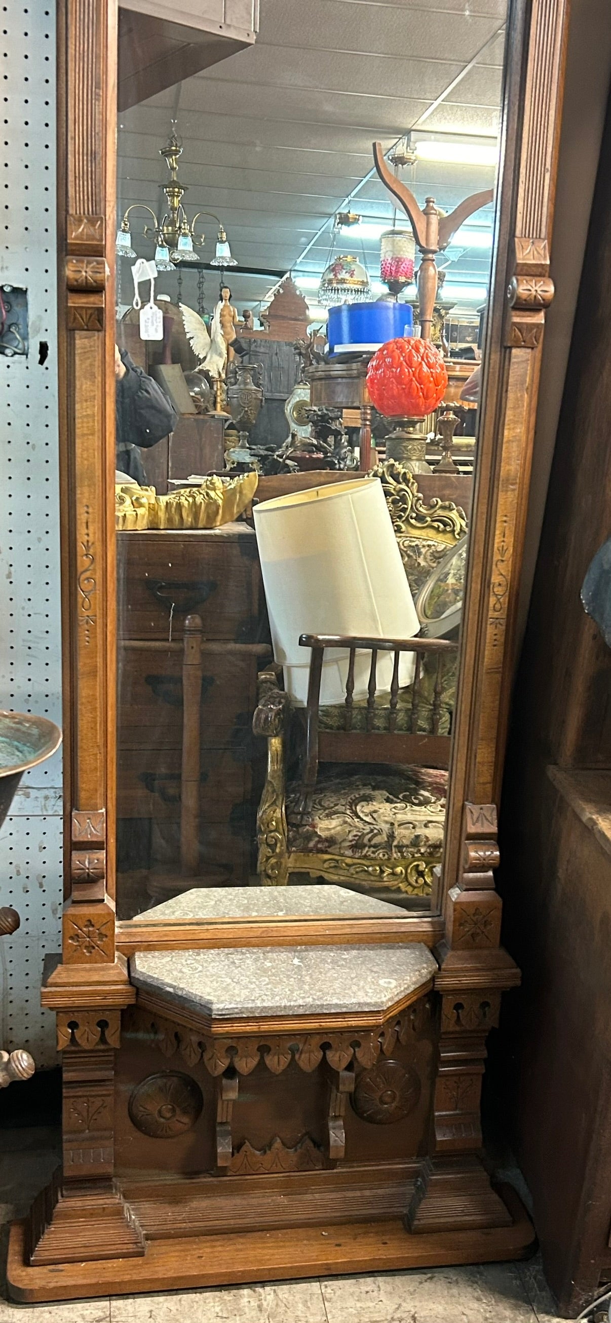 ANTIQUE WALNUT WALL PIER MIRROR