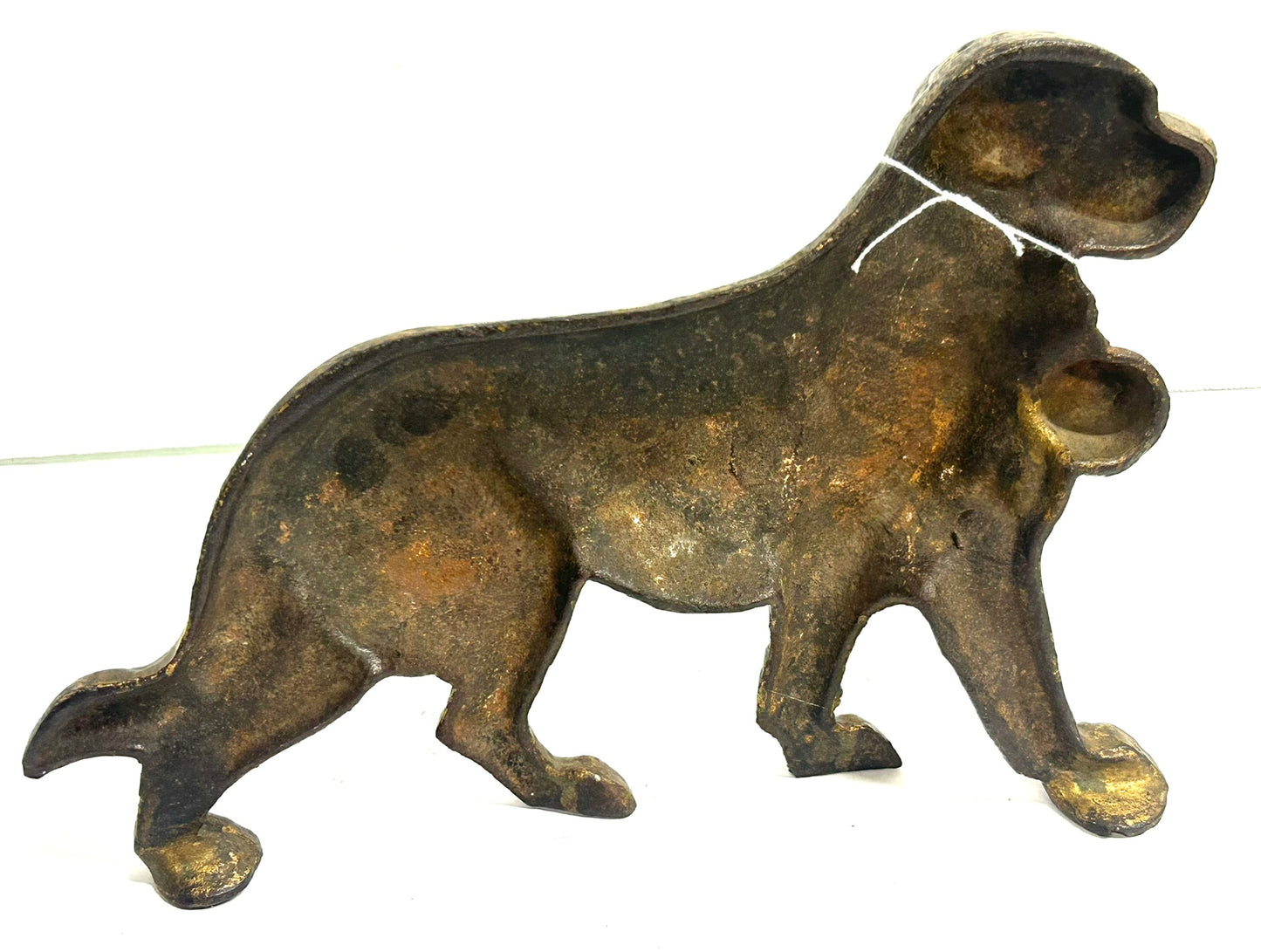 ANTIQUE CAST IRON DOORSTOP OF ST. BERNARD DOG