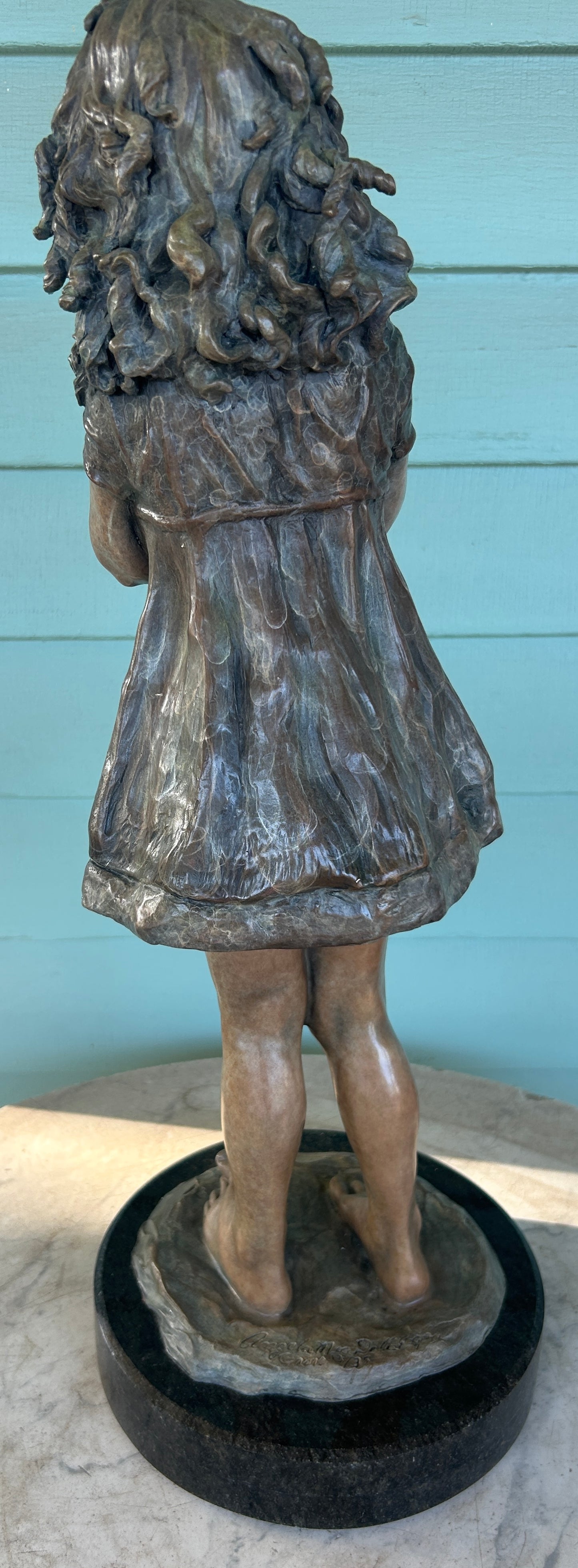 ANGELA MIA DE LA VEGA BRONZE SCULPTURE OF LITTLE GIRL