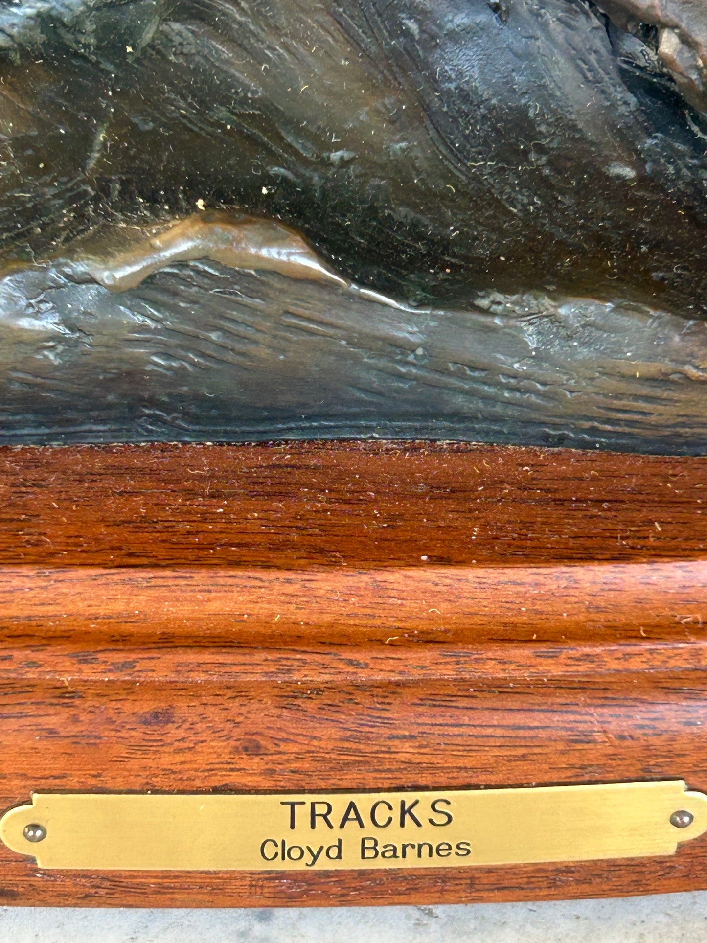 CLOYD BARNES BRONZE SCULPTURE OF FUR TRAPPER