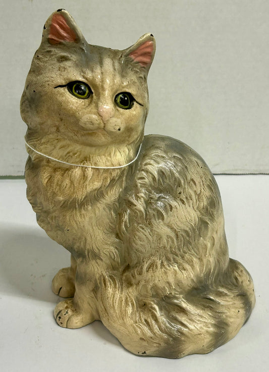 CAST IRON SITTING CAT DOORSTOP BY HUBLEY