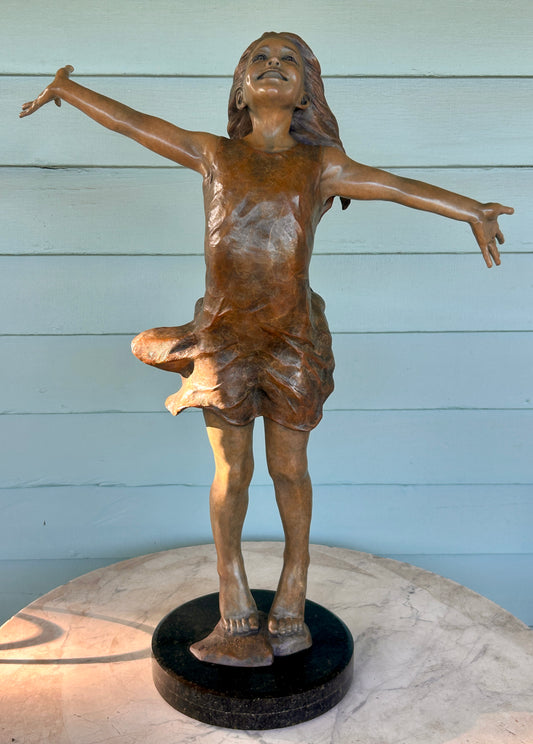 ANGELA MIA DE LA VEGA BRONZE SCULPTURE OF GIRL