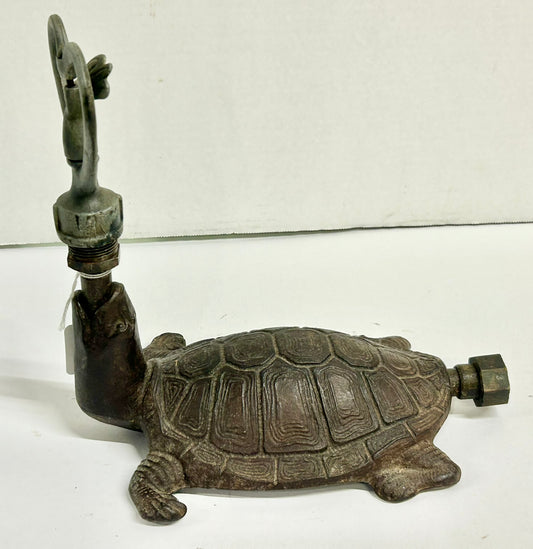 ANTIQUE CAST IRON FIGURAL LAWN SPRINKLER OF TURTLE