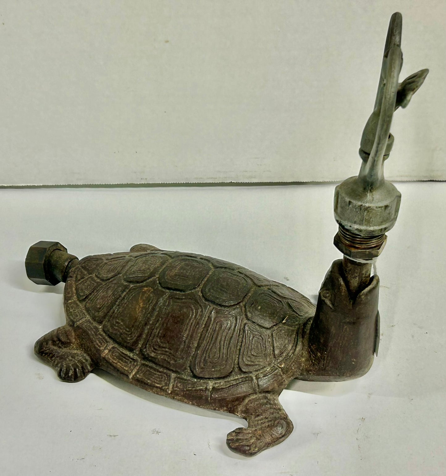 ANTIQUE CAST IRON FIGURAL LAWN SPRINKLER OF TURTLE
