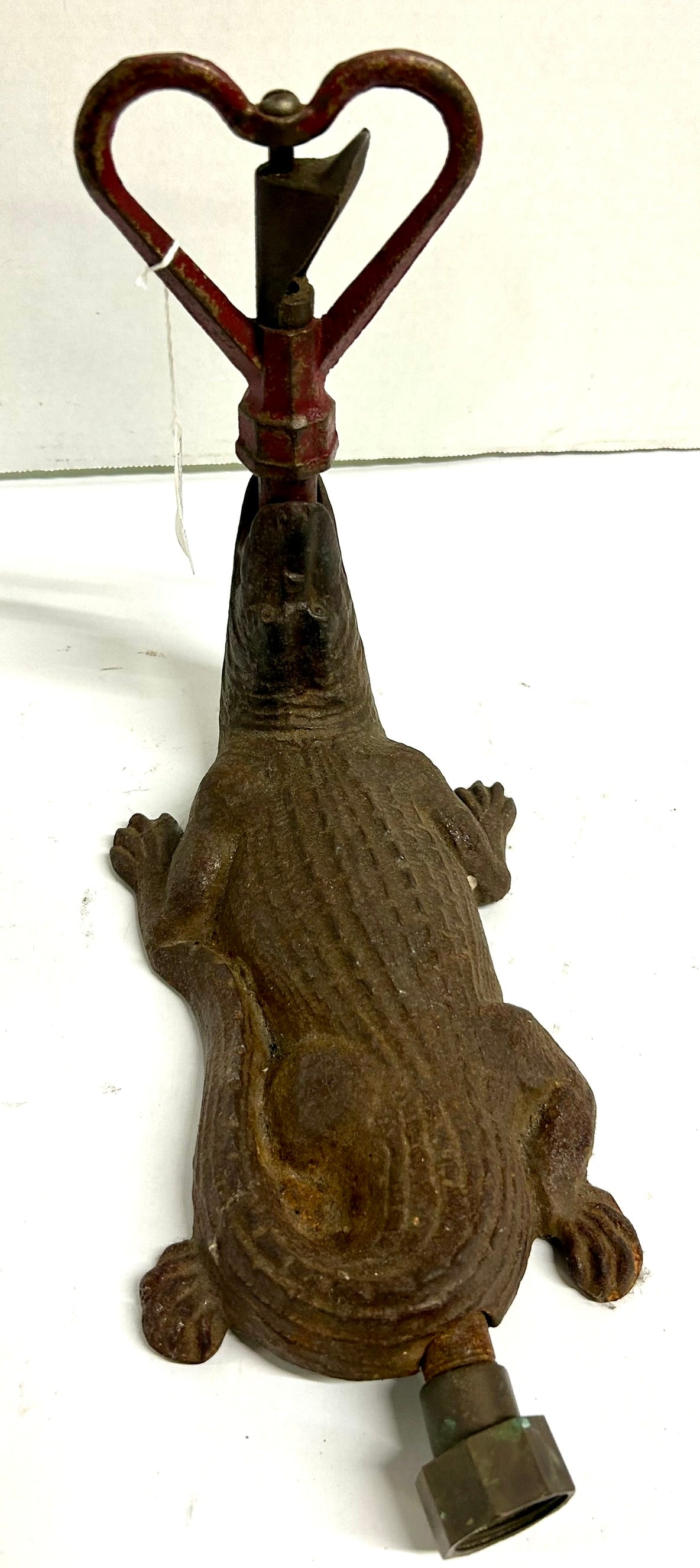 CAST IRON FIGURAL ALLIGATOR LAWN SPRINKLER