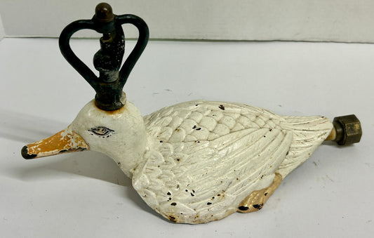 ANTIQUE CAST IRON FIGURAL LAWN SPRINKLER OF DUCK