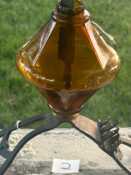 LIGHTNING ROD BALL AMBER GLASS ELECTRA