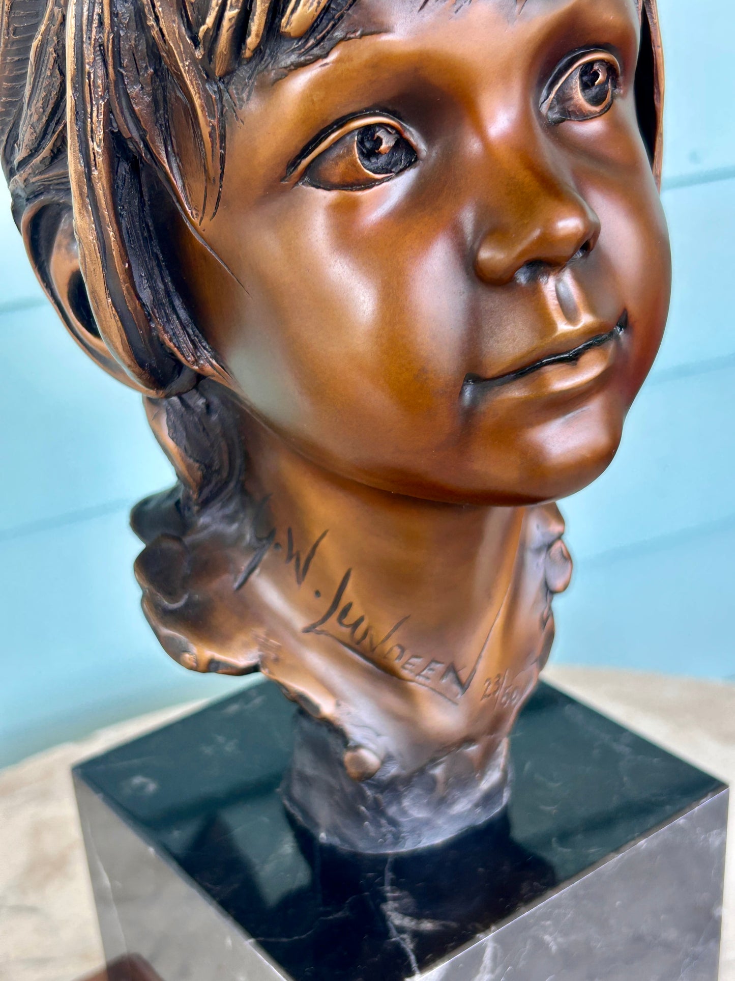 GEORGE LUNDEEN COLORADO BRONZE STUDY "NEW FRIENDS"