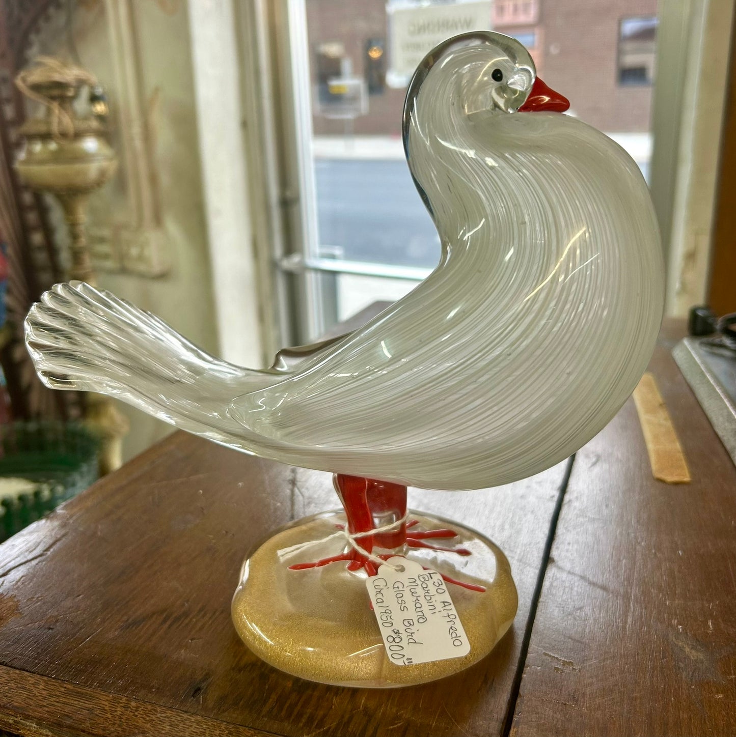 ALFREDO BARBINI MURANO GLASS BIRD CIRCA 1950