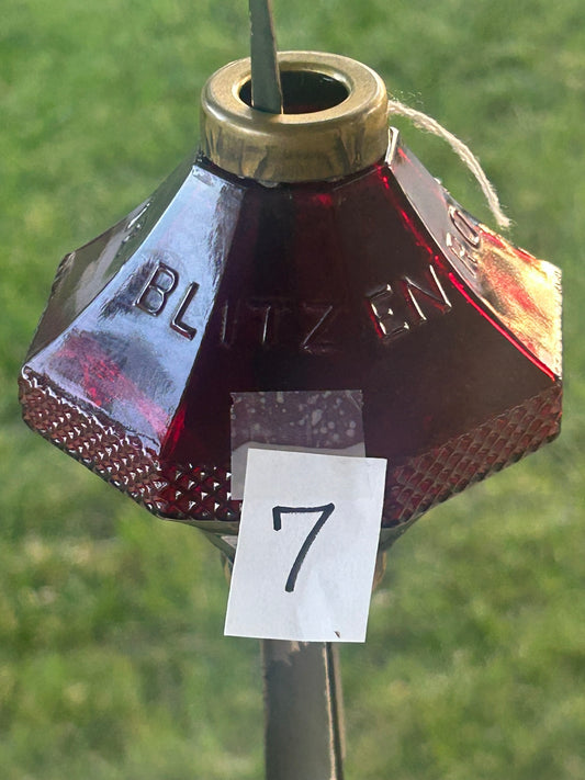 LIGHTNING ROD BALL RUBY RED GLASS DIDDIE