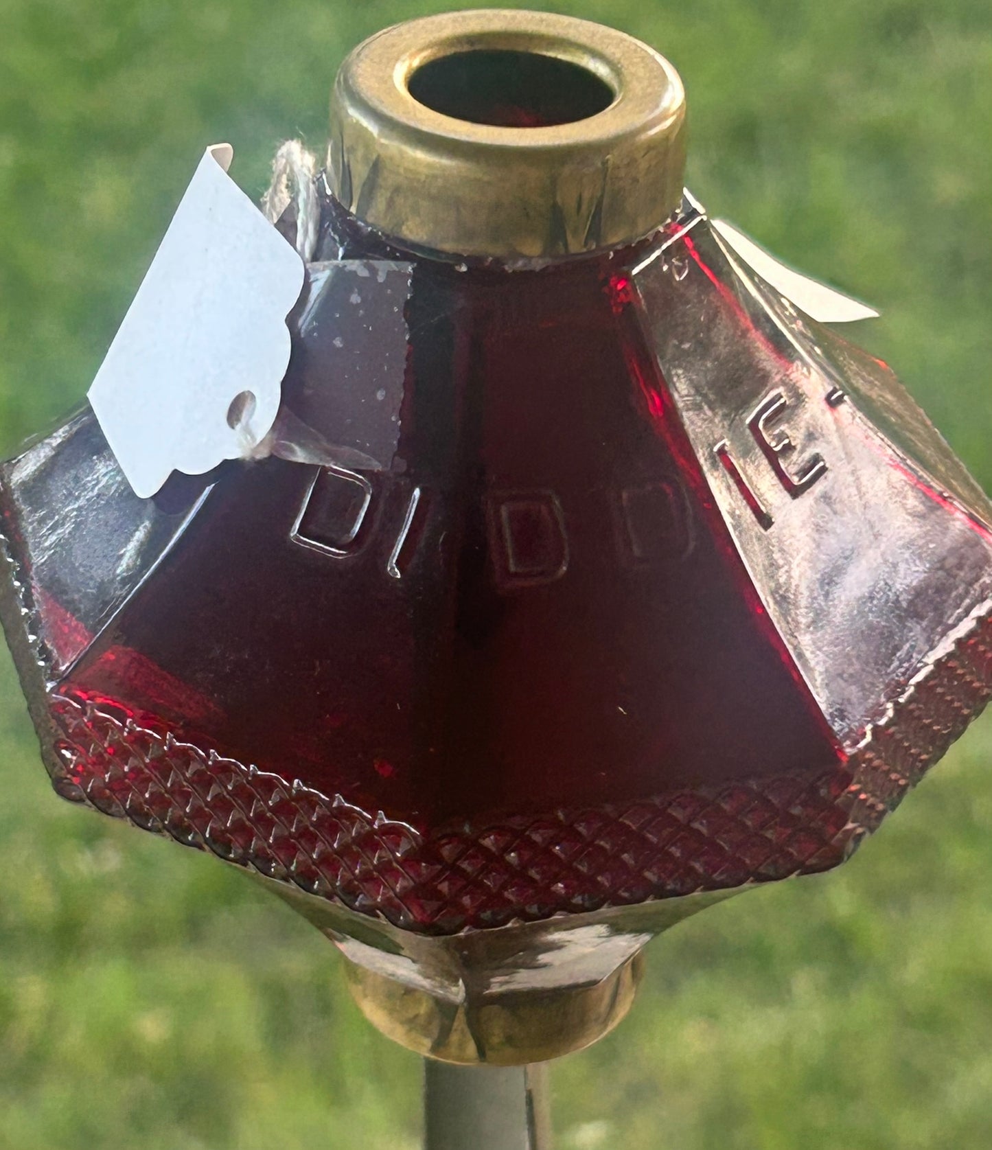 LIGHTNING ROD BALL RUBY RED GLASS DIDDIE