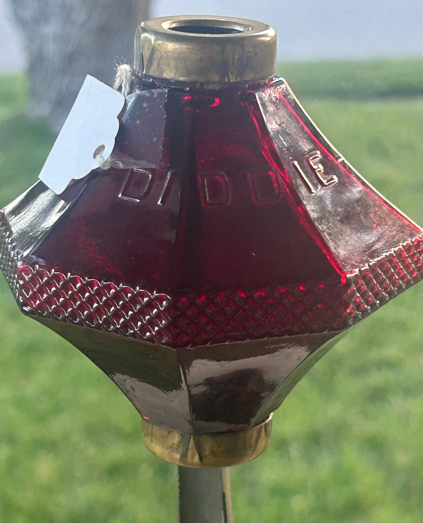LIGHTNING ROD BALL RUBY RED GLASS DIDDIE