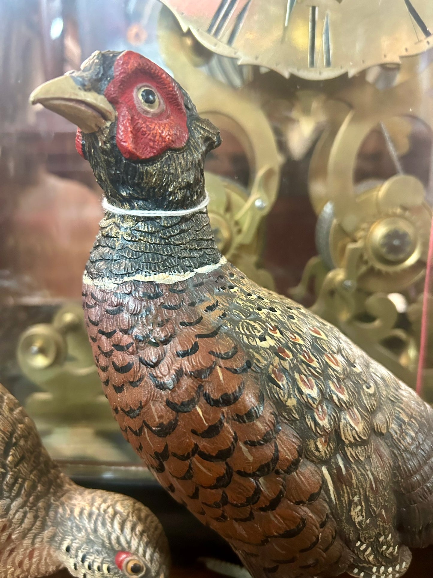 PAIR OF VIENNA BRONZE COLD PAINTED PHEASANTS