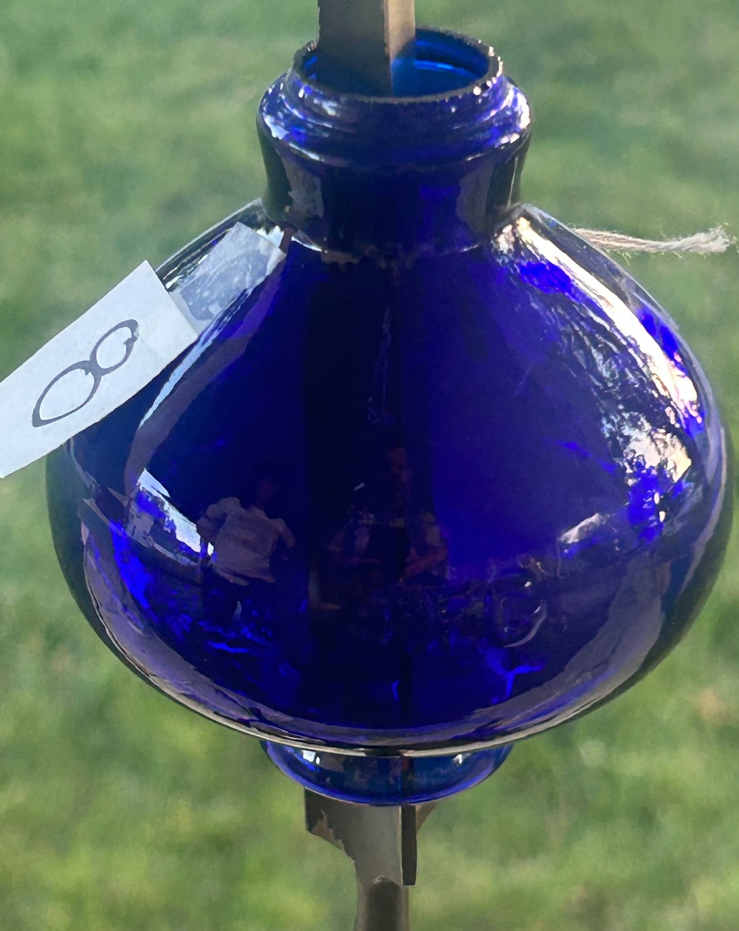 LIGHTNING ROD BALL COBALT GLASS J.F.G.