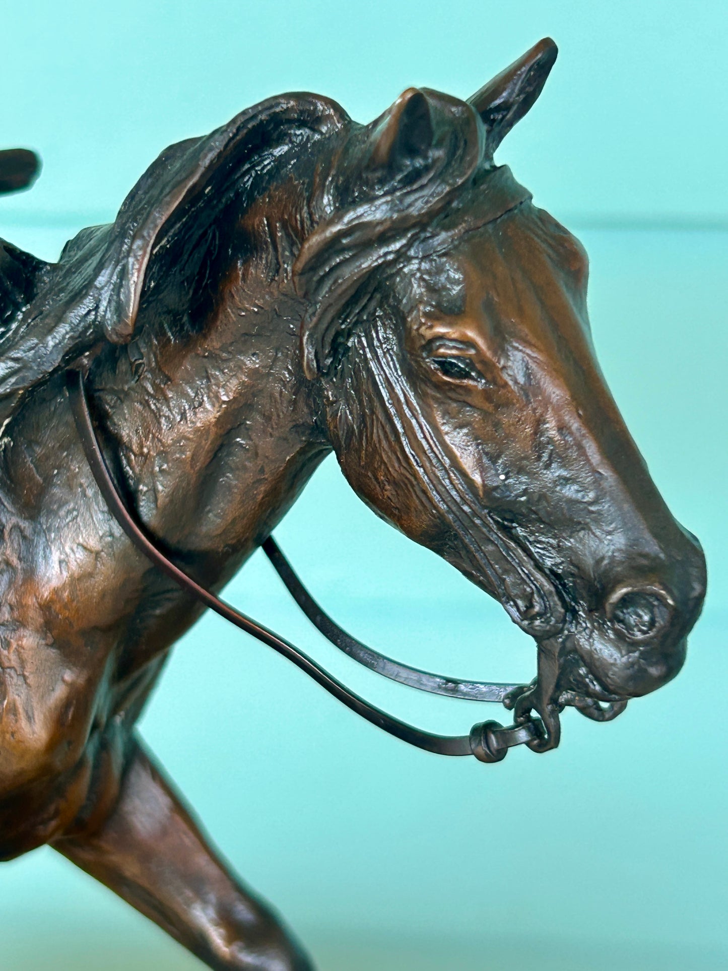 KEN PAYNE BORN 1938 OF NEW MEXICO & ARIZONA BRONZE SCULPTURE OF LAWMAN ON HORSE